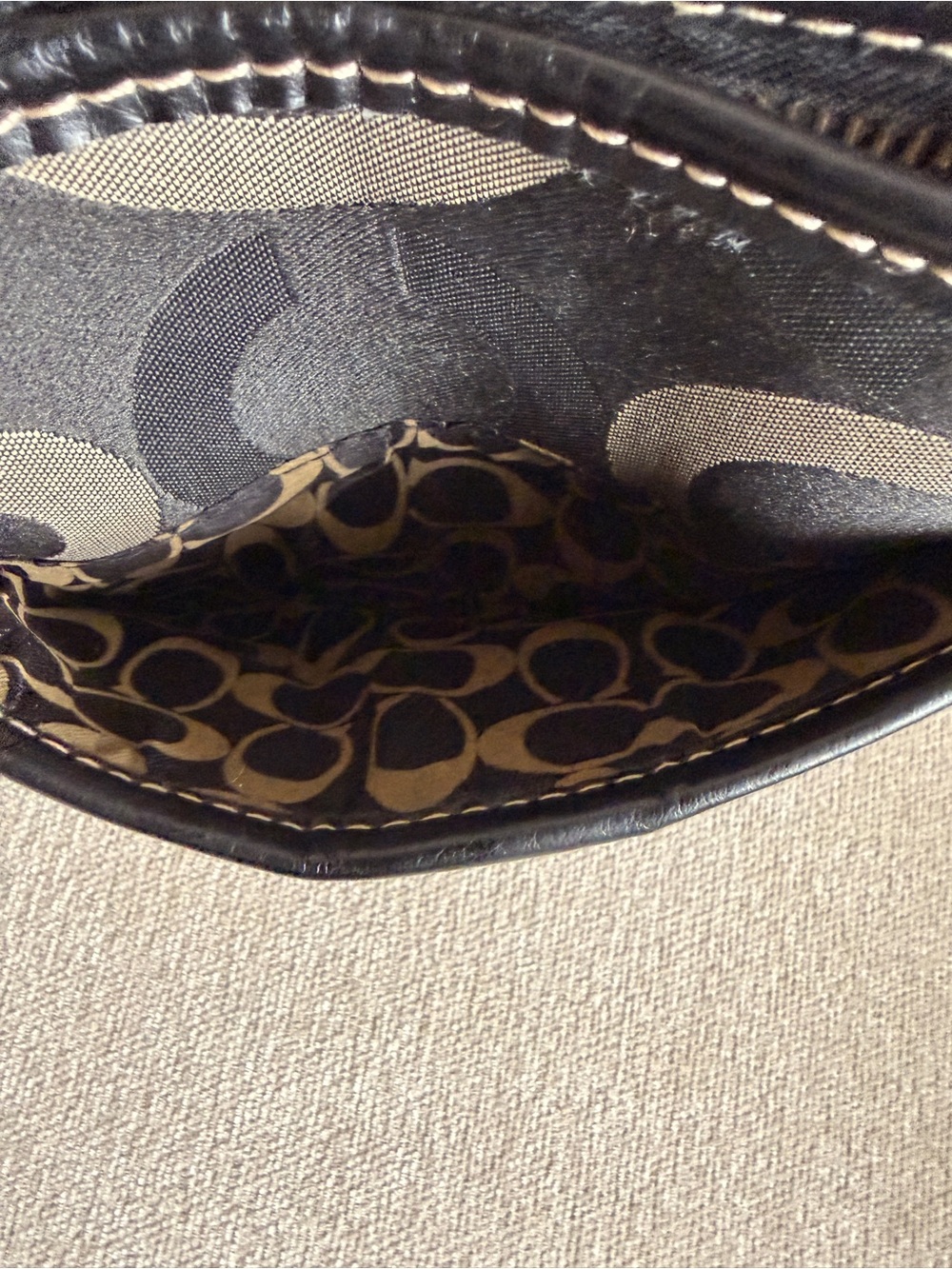 Coach Black & Gray Signature Crossbody Pouch - Picture 8 of 10